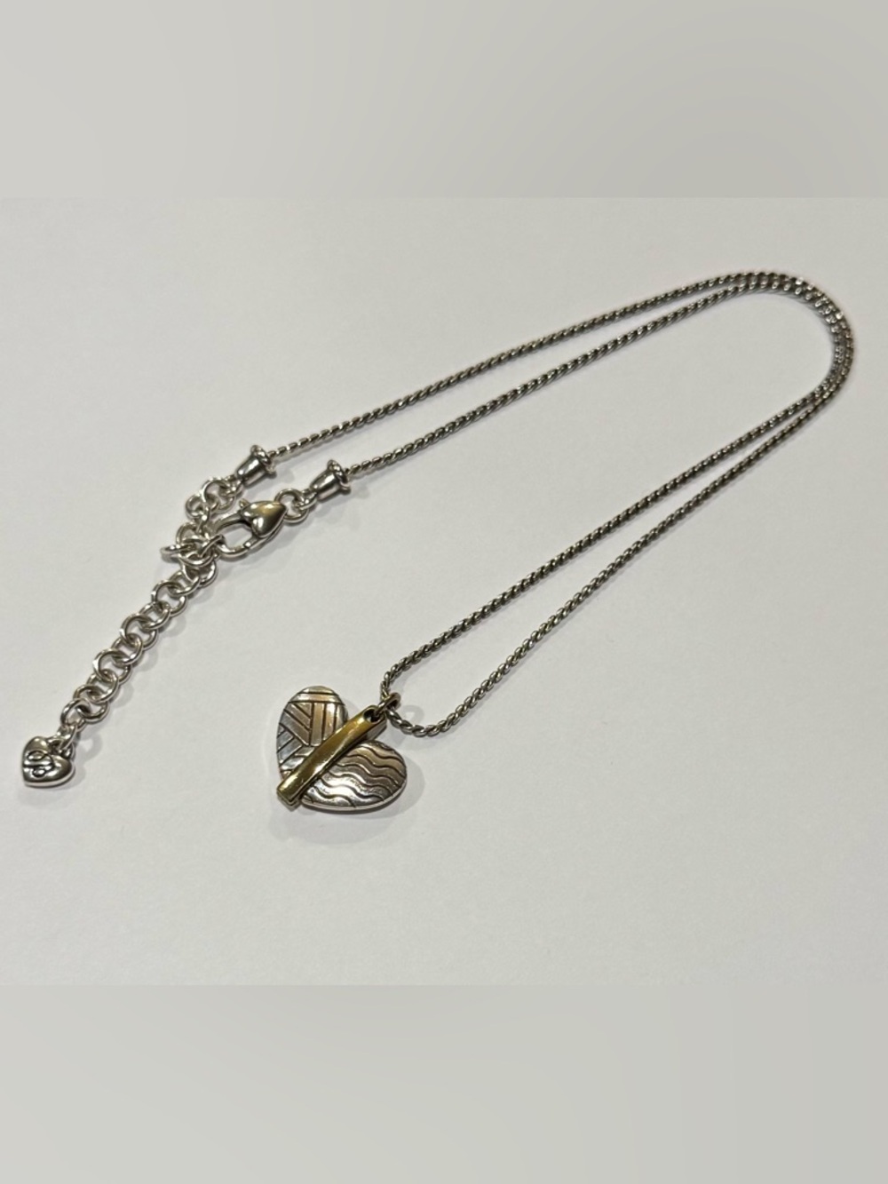 Brighton RETIRED Heart Pendant Necklace in Gold & Silver